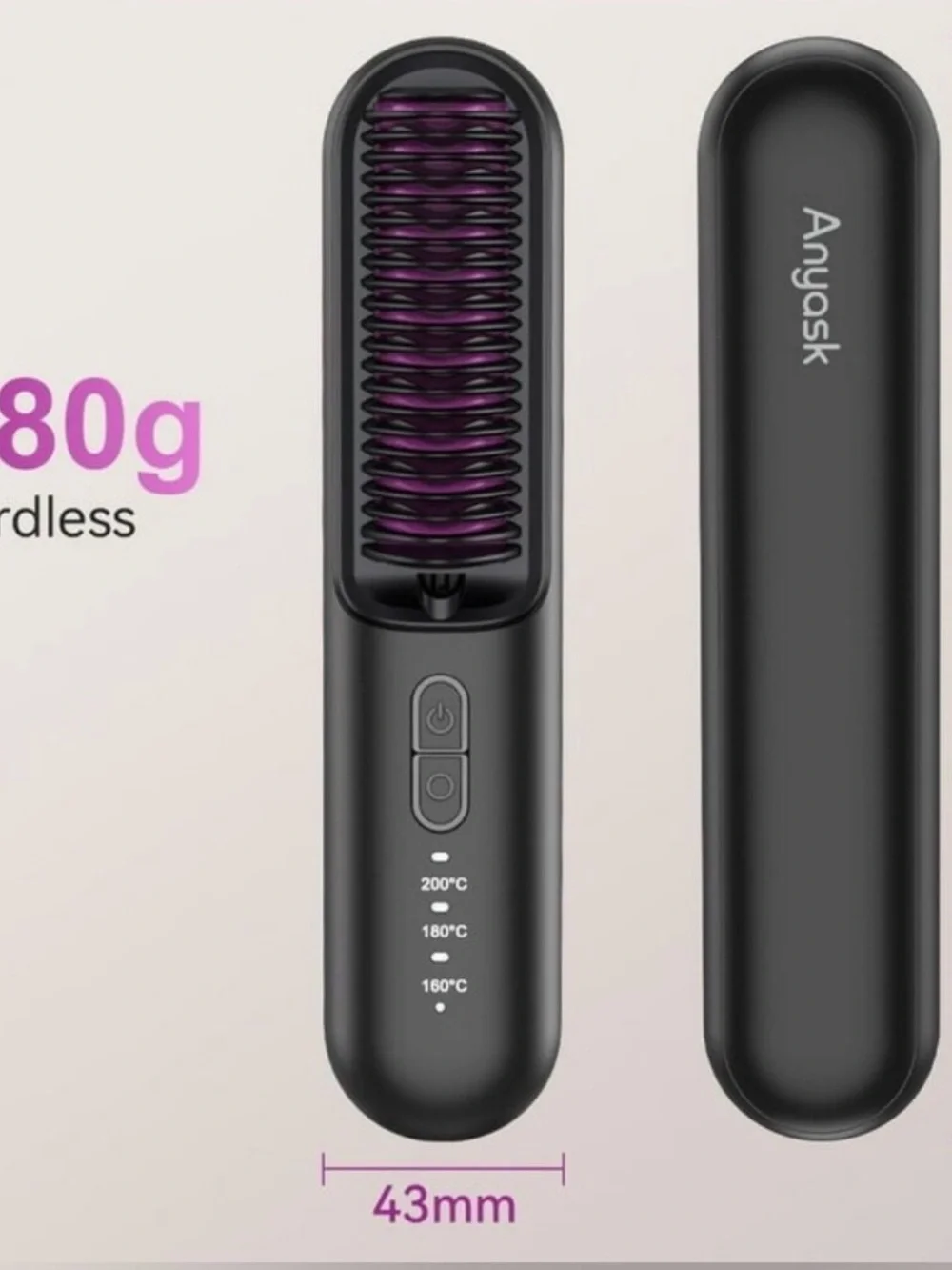 Anyask Anion Hair Straightener - Black